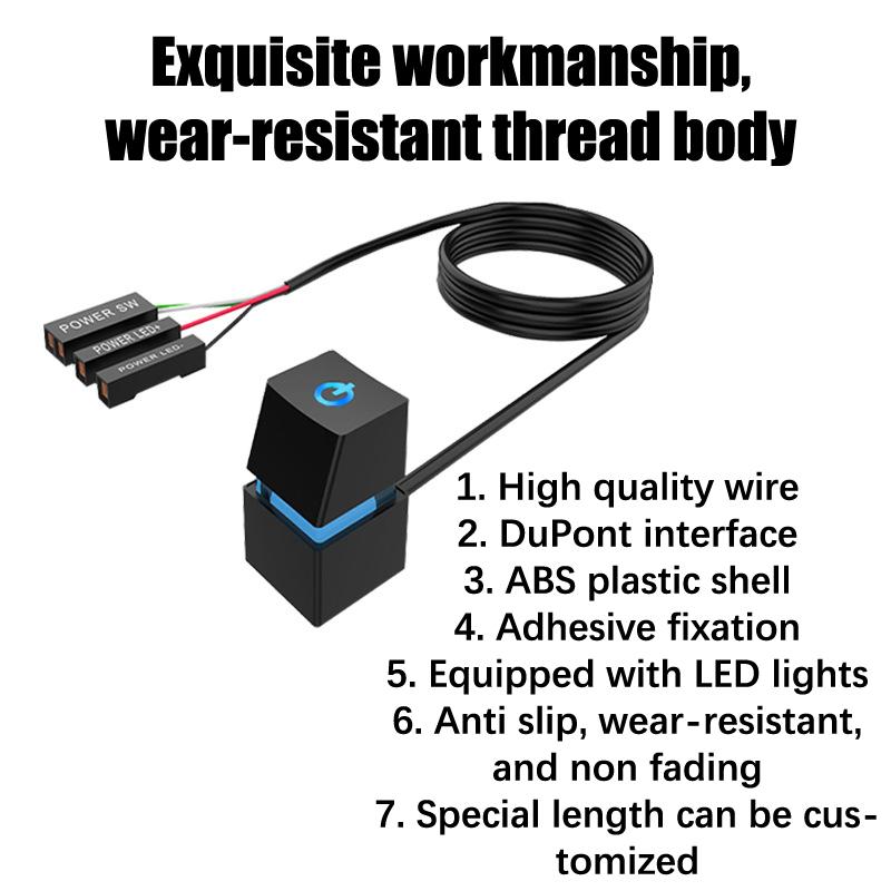 Pc Led Pc Gabinete de Computador Botão Externo Gabinete de Computador Placa-mãe Chave Mecânica Botão Placa-mãe Inicialização Externa Energia