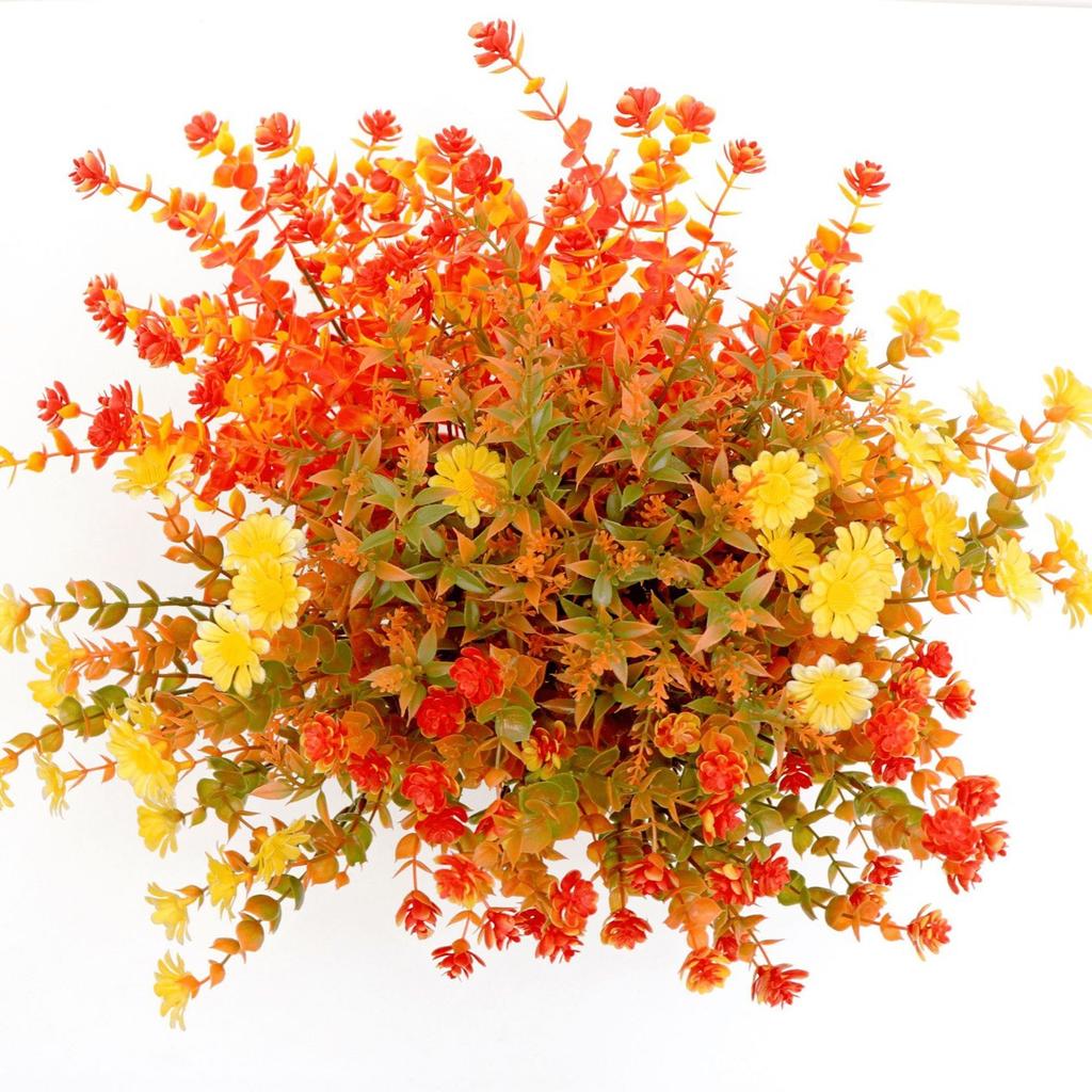 Autumn Simulation Artificial Plastic Flower Eucalyptus Daisy Violet Lavender Bundle Home Wedding Birthday Photo Props Decoration