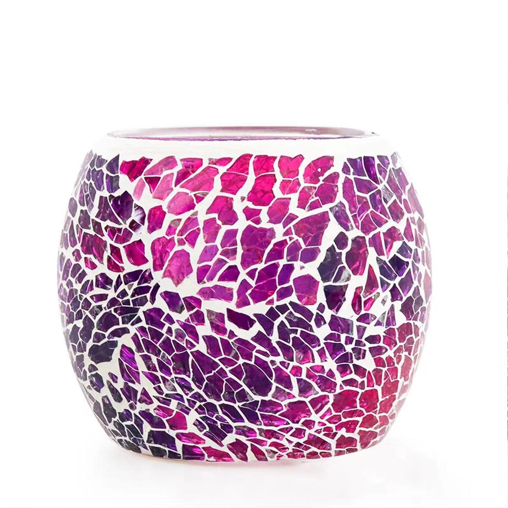 European Style Glass Mosaic Candle Holder, Bar Decoration, Colored Glass Candle Holder Decoration, Creative Candle Cup Ornament