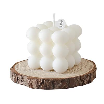 Cube Decorative Candle White Long Lasting English Pear Freesia Paraffinic Magic Cube Scented