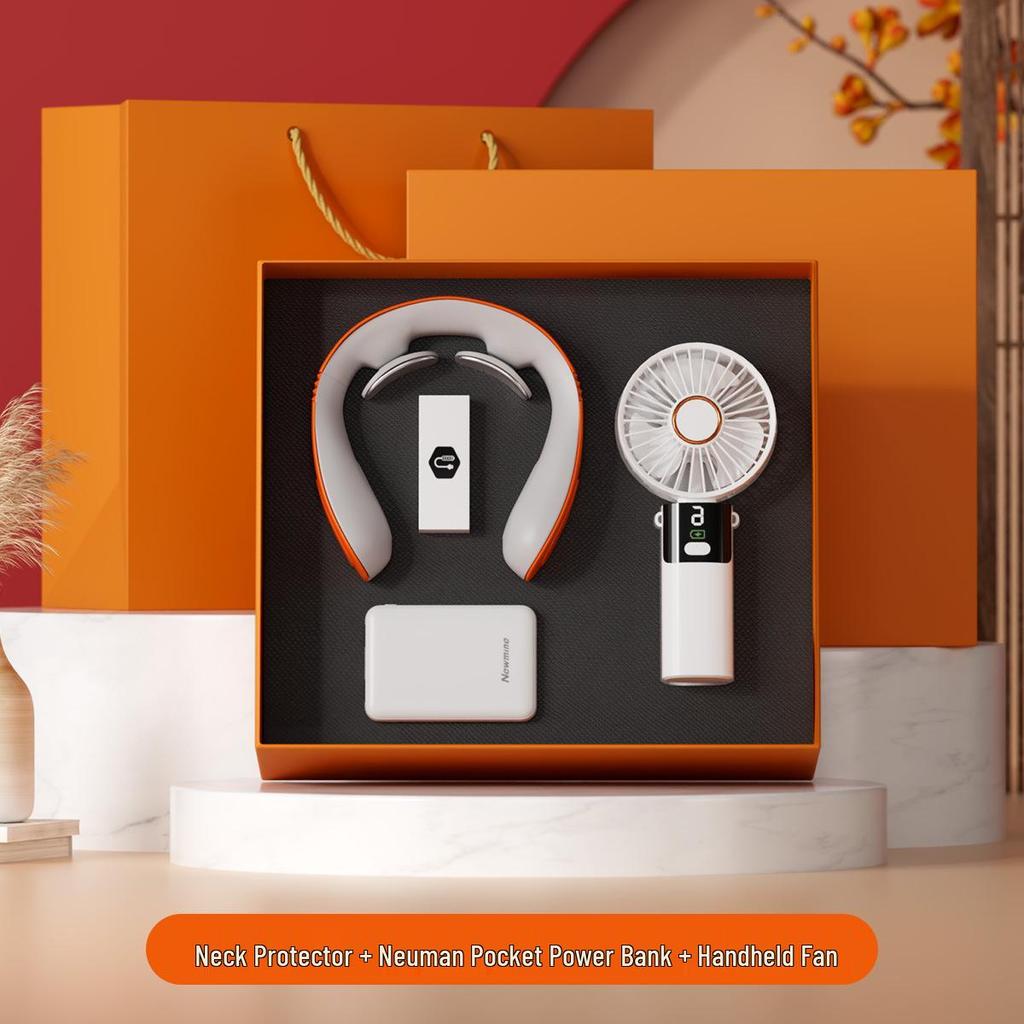 Digital Display Coffee Cup & Handheld Fan Business Gift Set for Leaders & Colleagues - Customizable with Logo