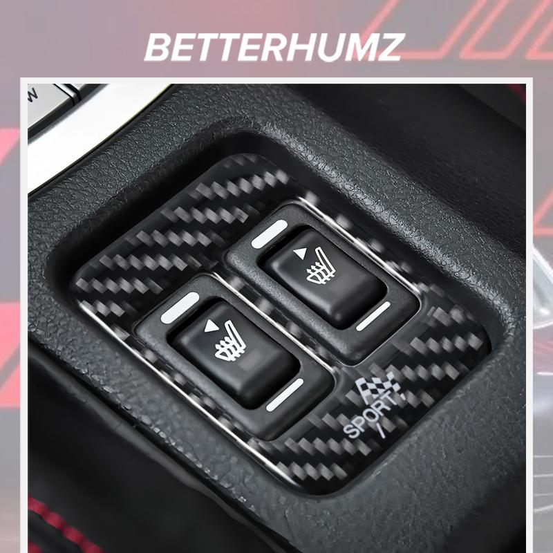 For Subaru BRZ/Toyota GR86 2013-2020 Carbon Fiber Car Interior Center Console Seat Heating Trim Sticker Tuning Decor Accessories