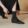 New inner heightening socks boots high elastic thin boots flat bottom nude elastic boots fashionable versatile low boots