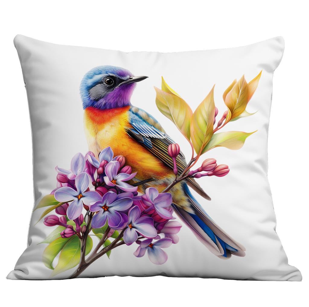 New Spring Flower and Bird Print Pillowcase Home Living Room Sofa Cushion Pillowcase