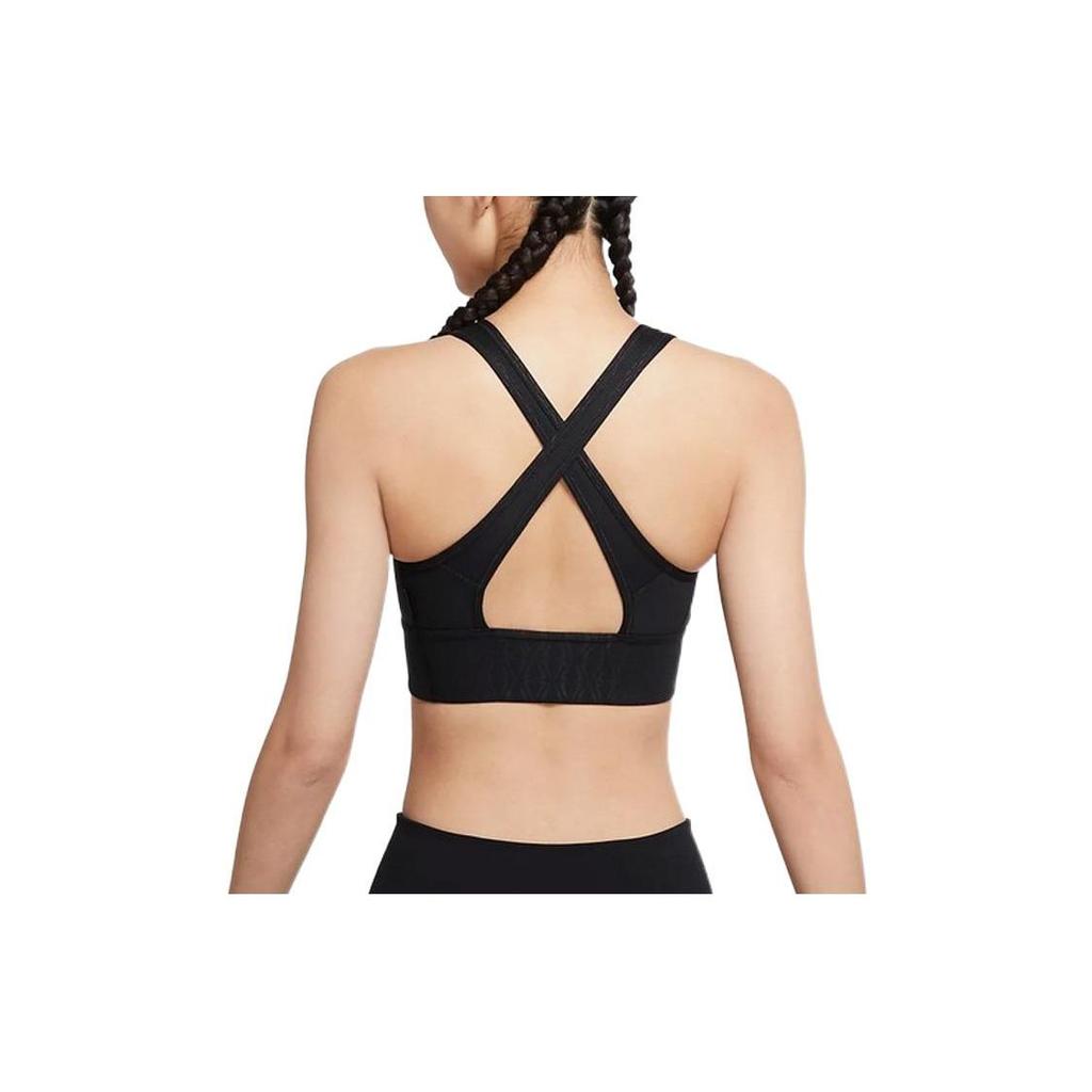 Nike Medium Support Breathable Padded Printed Sports Tank Top Women Tops Black DM0554-010