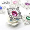 New Fashion 10Pcs 40*46mm Metal Acrylic Crystal Rhinestone Buttons For Craft Embellishment Diy Clothing Decorative Accessories