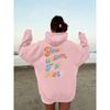 Down Sleeve Women'S Fleece Sweater Plain Letter Print Kangaroo Pocket Drawstring Print Hoodie