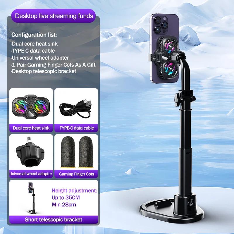 K11 Mobile Phone Live Streaming Radiator Semiconductor Dual Core Overclocking Cooling Fan Digital Display Back Clip Game Cooler