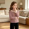 Girls' Trendy Print Ribbed Layering Top for Casual Everyday Wear