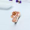 Popular Flower Jewelry European and American Fashion Zircon Hand Jewelry Princess Engagement Ring Rose Gold Plated Ring