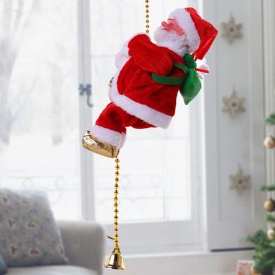Santa Claus Climbing Ladder Plush Toy, Electric Rope Hanging Toy, Christmas Electric Santa Claus Toy Climbing Ladder Christmas Old Man Doll with