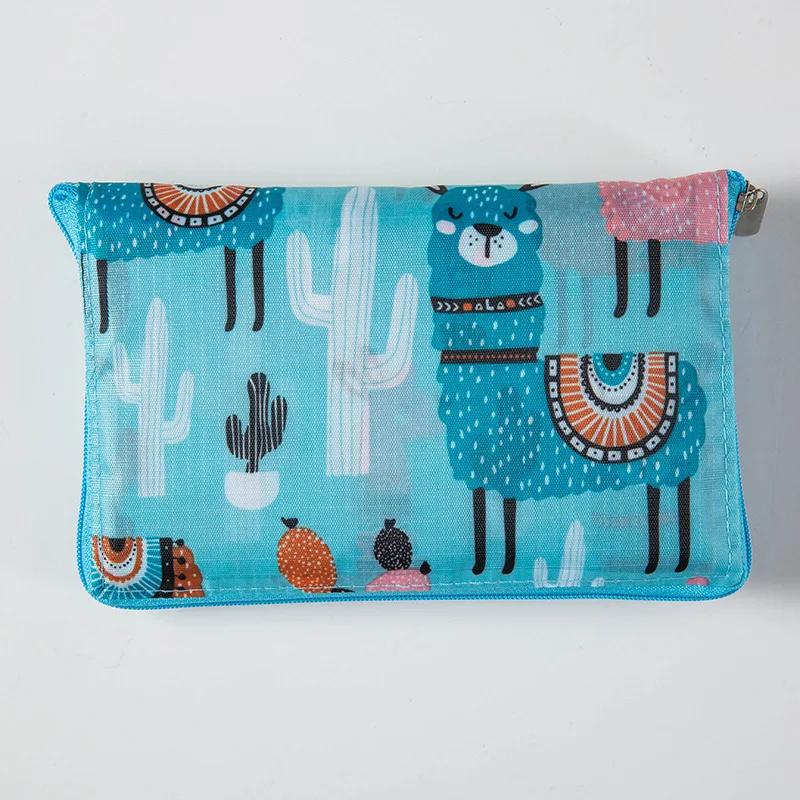 Waterproof Printing Reusable Shopping Bag Tote Bags Fashion Eco Friendly Shopping Bag Foldable Zipper Women's Handbags