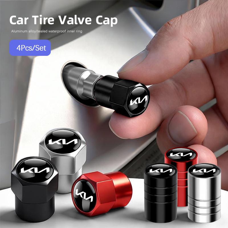 4Pcs Car Tire Valve Caps Aluminum Alloy Stem Cover For KIA K3 Sportage Carnival K5 Seltos Pegas KX1 EV5 Sonet EV6 K4 EV3 Ceed K8