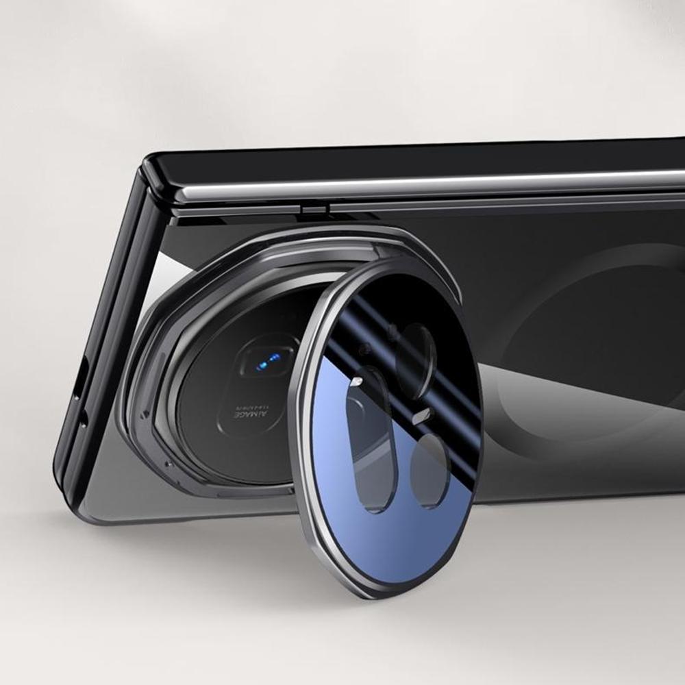 For Honor Magic V5 5G Magnetic Case PC+Acrylic Phone Cover with Anti-Spy Screen Protector,Lens Kickstand