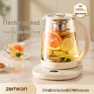 German Zemkon Multi-Function Health Kettle - Thickened Glass Auto Teapot with Constant Temperature Control