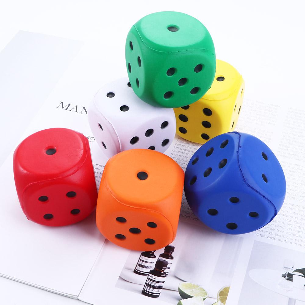 1pcs Soft Elastic Toys Color Solid Point Dice Side Length 6cm Anti Stress Big Sponge Dice Finger Training Toy For Children