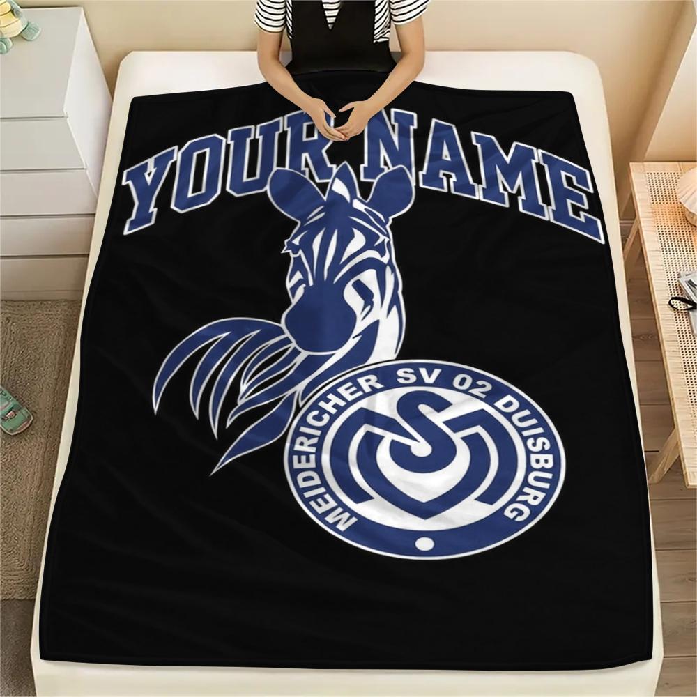 1pz Coperta in Flanella Personalizzata con Nome e Motivo MSV Duisburg Adatta a Tutte le Stagioni per Arredamento Casa Calore e Comfort Regali Regalo Festivo_lx