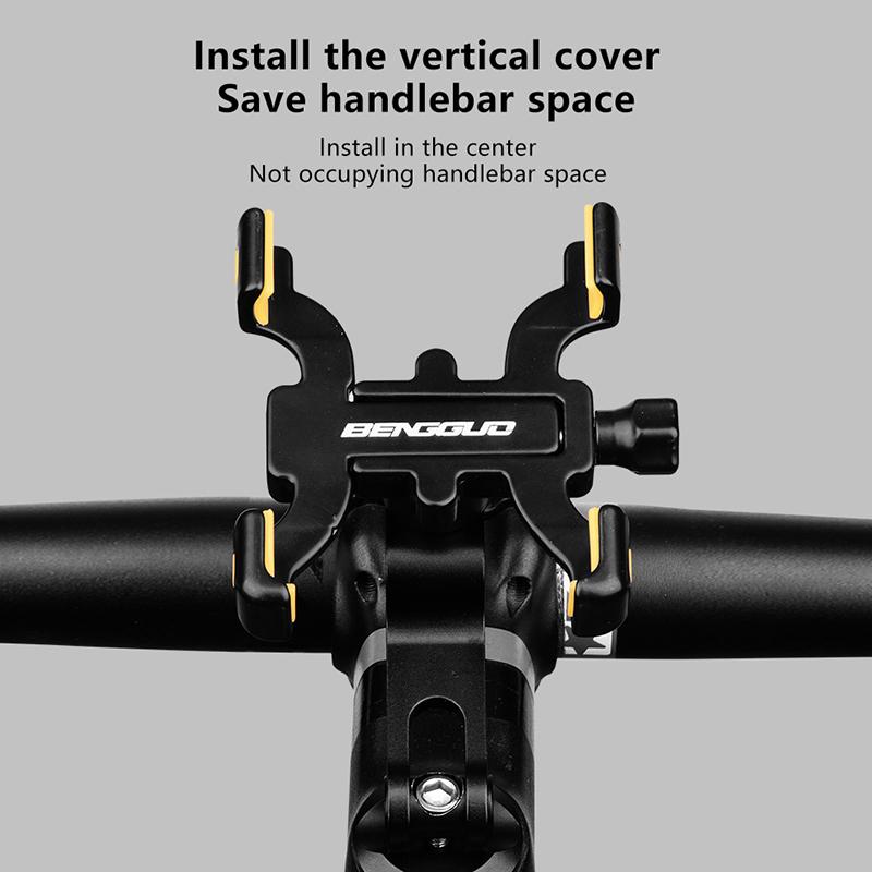 Bicycle Phone Holder Aluminium Alloy Mobile Phone Stand 360 Degrees Rotating Adjustable Handlebar Bracket