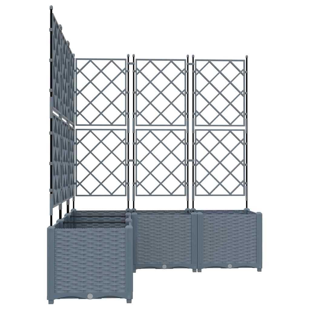 Garden Planter 5 Pcs Light Grey 120 X 120 X 143 Cm Plastic