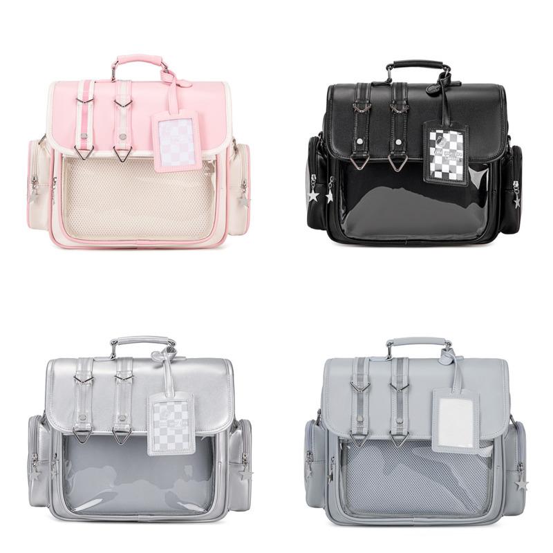 JK Transparent Mochilas Y2K Mochila Preppy Ita Bag High Capacity Bolsas Commuter Backpack Bags for Woman