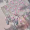 White Flower Petal Cherry Blossom Peach Blossom Falling Petal Floral Gradient 5D Self Adhesive Nail Art Sticker Manicure Decals