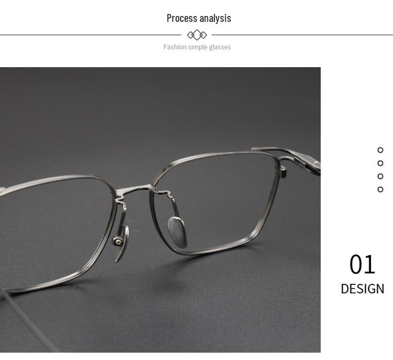 Retro Ultralight Square Pure Titanium Myopia Eyeglass Frames with Anti-Blue Light Coating