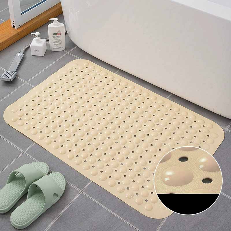 PVC Non-Slip Bath Mat with Suction Cups Shower Bathtub Mat Anti-Fatigue Bathroom Floor Mat Massage Foot Pad