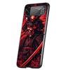 Hard PC Phone Case For Samsung Galaxy Z Flip 7 6 5 4 Black Cover For Galaxy Z Flip 3 Foldable Bag Capas Japan Ghost Face Samurai
