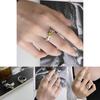 Unique Irregular Textured Zirconia Stone Ring For Women Fashionable Adjustable Open Band