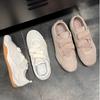 Rindslederversion der neuen Retro-Klettverschluss-Ballett-Damen-Freizeit-Sportschuhe