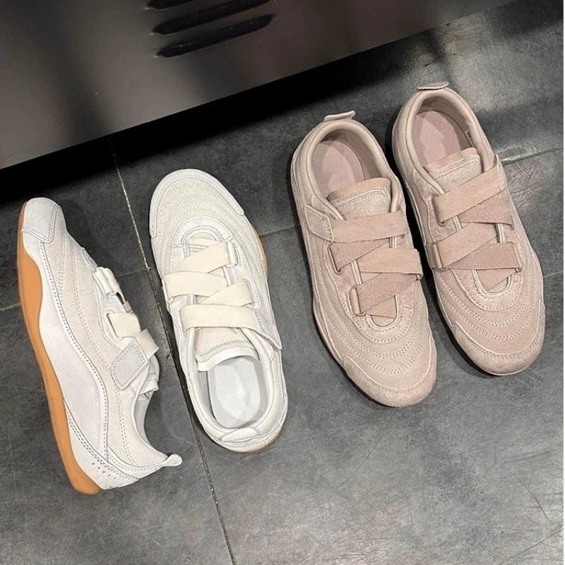 Rindslederversion der neuen Retro-Klettverschluss-Ballett-Damen-Freizeit-Sportschuhe