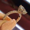 Inlaid Round Zircon Ring Classic Temperament Ring Popular Jewelry