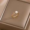 Fashionable and Luxurious Zircon Imitation Pearl Opening Women's Ring, Suitable As An Accessory Gift for Daily Wear
