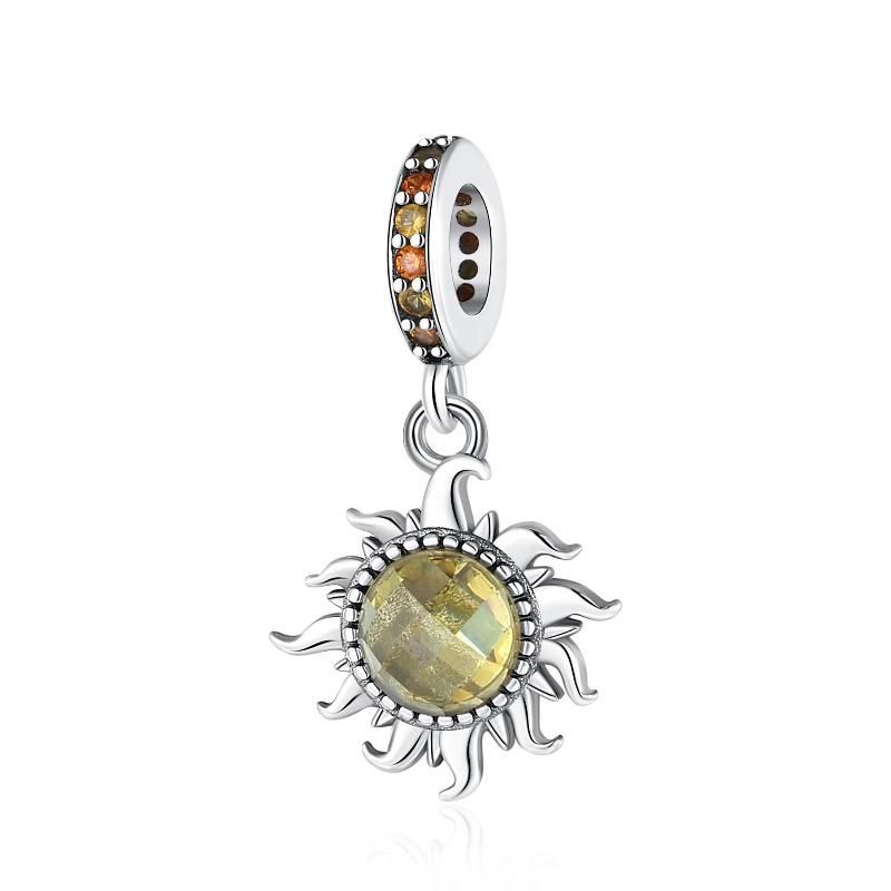 Sparkling Copper Stars Moon Sun Flower Earrings Dangle Charm Beads Fit Original Bracelets Diy Cultural Jewelry Gift