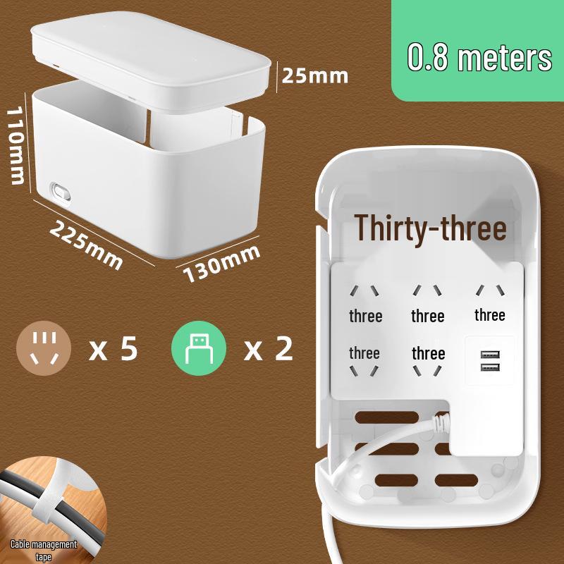 Multi-Functional Desktop Cable Organizer & Power Strip Box