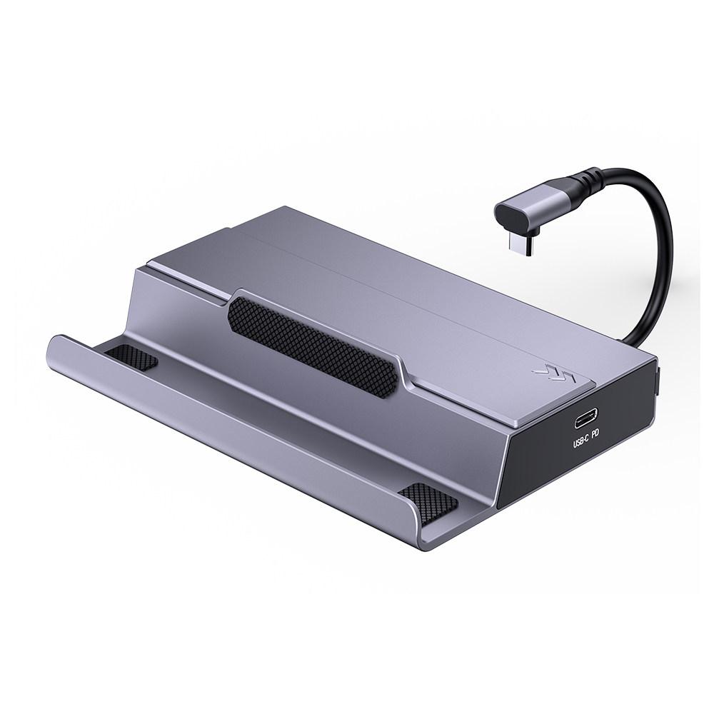 Type C 7in1 Hub M.2 SSD Dock Stand for Steam Deck Nintendo Switch 4K60Hz Gigabit LAN 100W PD Charging Docking Station