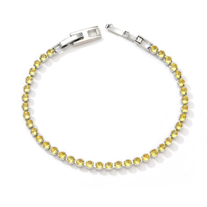 Minimalist Bubble Stackable Bracelet 3mm Zirconia Crystal Copper Chain Jewelry Women Men Trendy Daily Wear