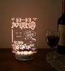New Custom Crystal Laser Color Changing Christmas Holiday Heart Shape love 3D Table Light Wedding Led Gift Set