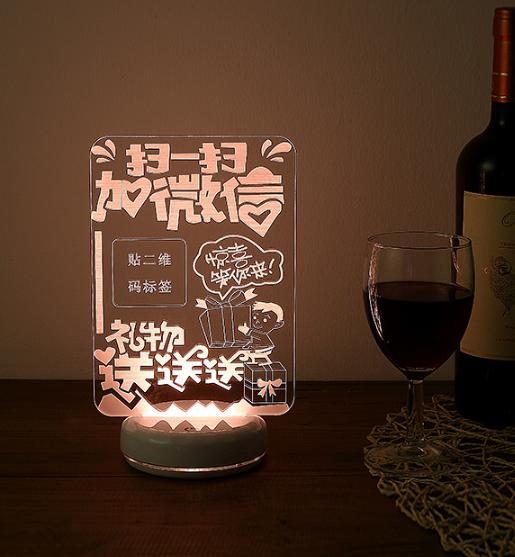New Custom Crystal Laser Color Changing Christmas Holiday Heart Shape love 3D Table Light Wedding Led Gift Set