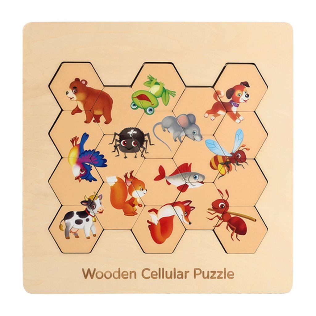 Wooden Puzzle, Shape Matching Honeycomb Puzzle