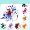 Splendida Fascia per Capelli con Fiori di Seta e Piume