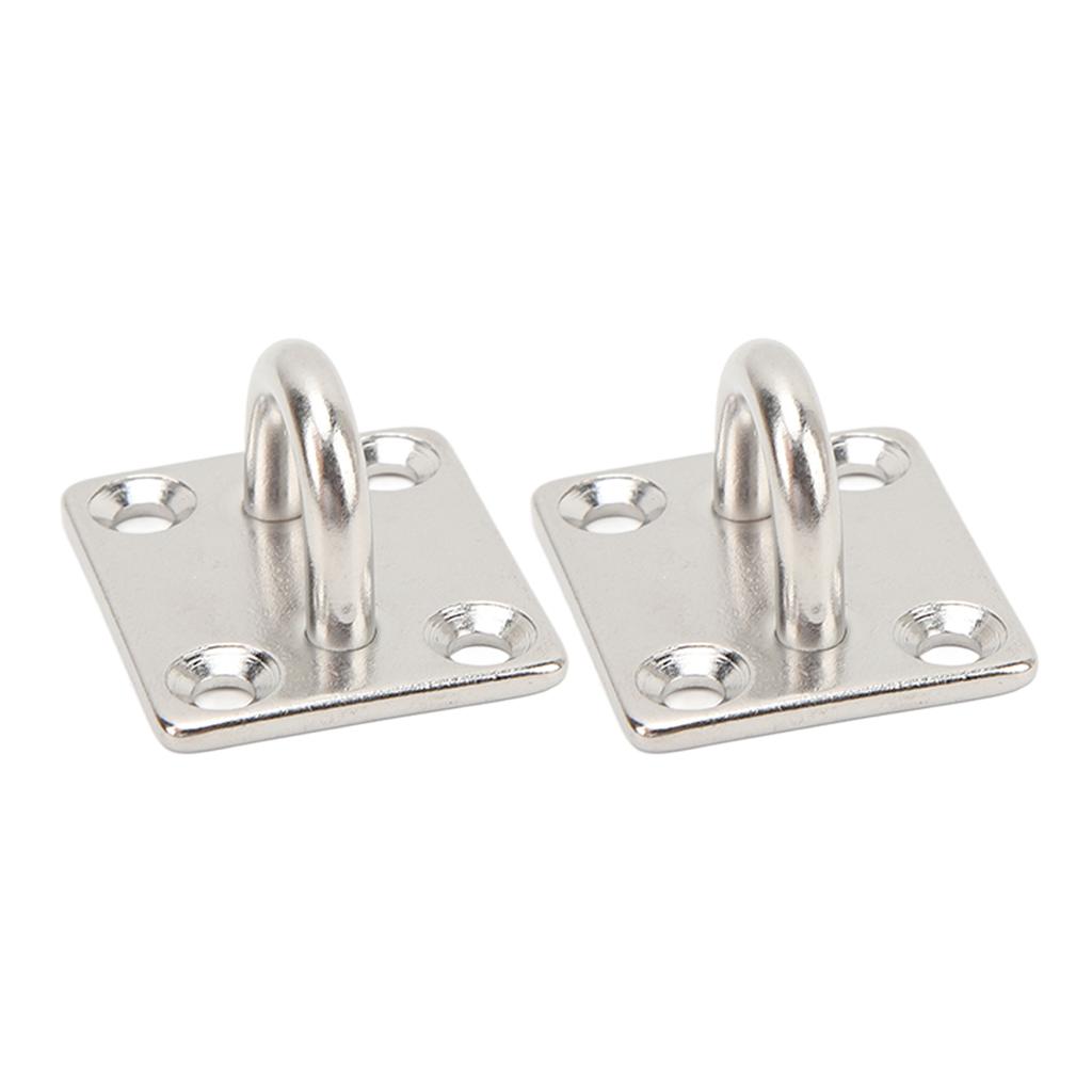 2Pcs Boat Square Pad Eye Stainless Steel Firm Durable Marine SS Pad Hardware for Yacht 30 X 35mm 1.2 X 1.4in