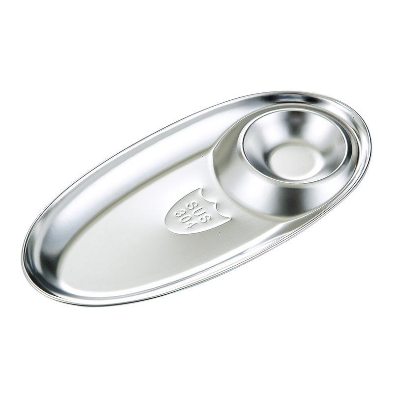 304 Stainless Steel Snack & Dipping Plate for Fried Foods