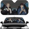 O-Overtake Anime Driving Sun Visor Reusable Aluminum Foil Car Windshield Sun Visor UV Protector Heat Insulation Cover Shade