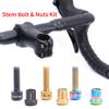 4pcs Carbon Fiber Stem Bolts Titanium Alloy Mountain Road Bike Stem Screw Nut Kits Bicycle Accessories