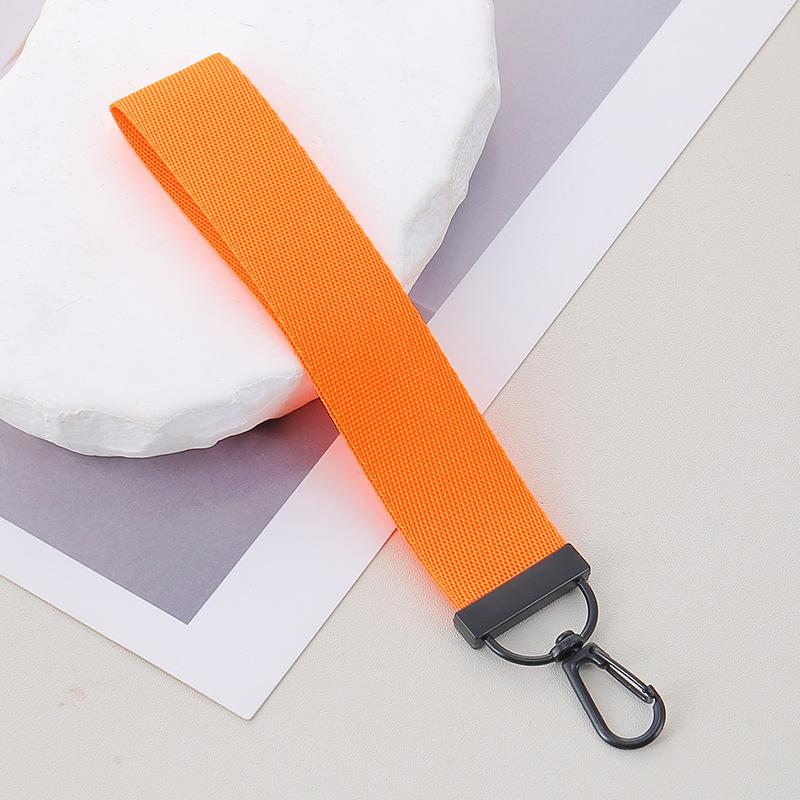 Personalized Solid Color Woven Ribbon Keychain with Tassel - Perfect for School Bags and Backpacks.
