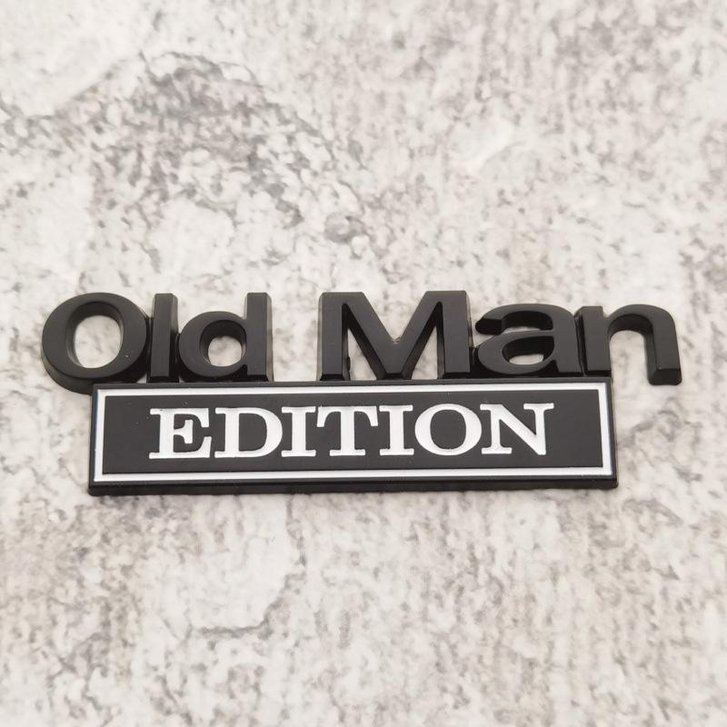 Auto 3D Metall Chrom Aufkleber Emblem OLD MAN EDITION Plakette Logo Auto Kofferraum Karosserie Tür Styling Aufkleber Auto Zubehör