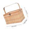 Bamboo Basket Lidded Handwoven Handle Food Fruit Storage Moon Cake Gift Picnic Basket Portable Design Moon Cake Baskets