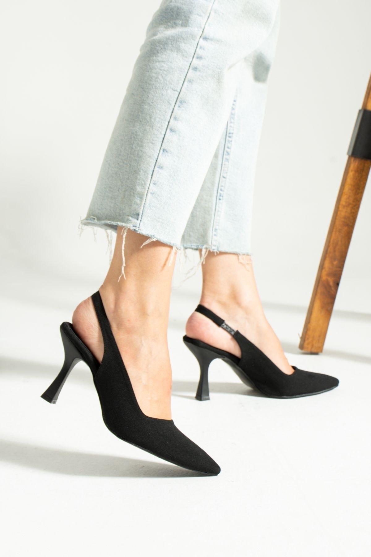 

Женская модная обувь на каблуке, черные атласные туфли на высоком каблуке 36