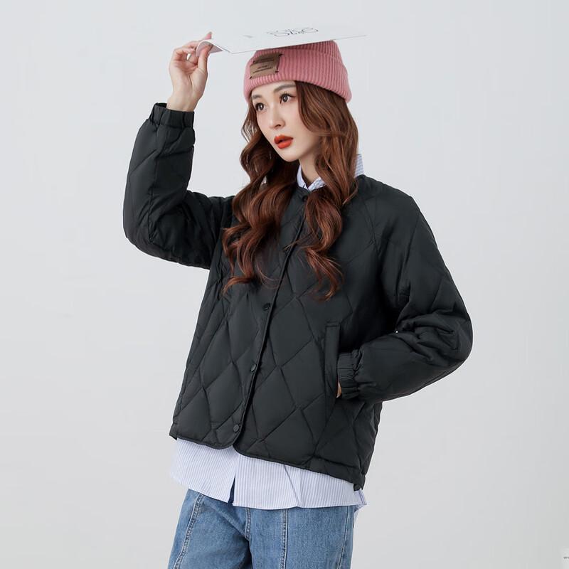 Maillard Style Women's Collarless Short Down Jacket